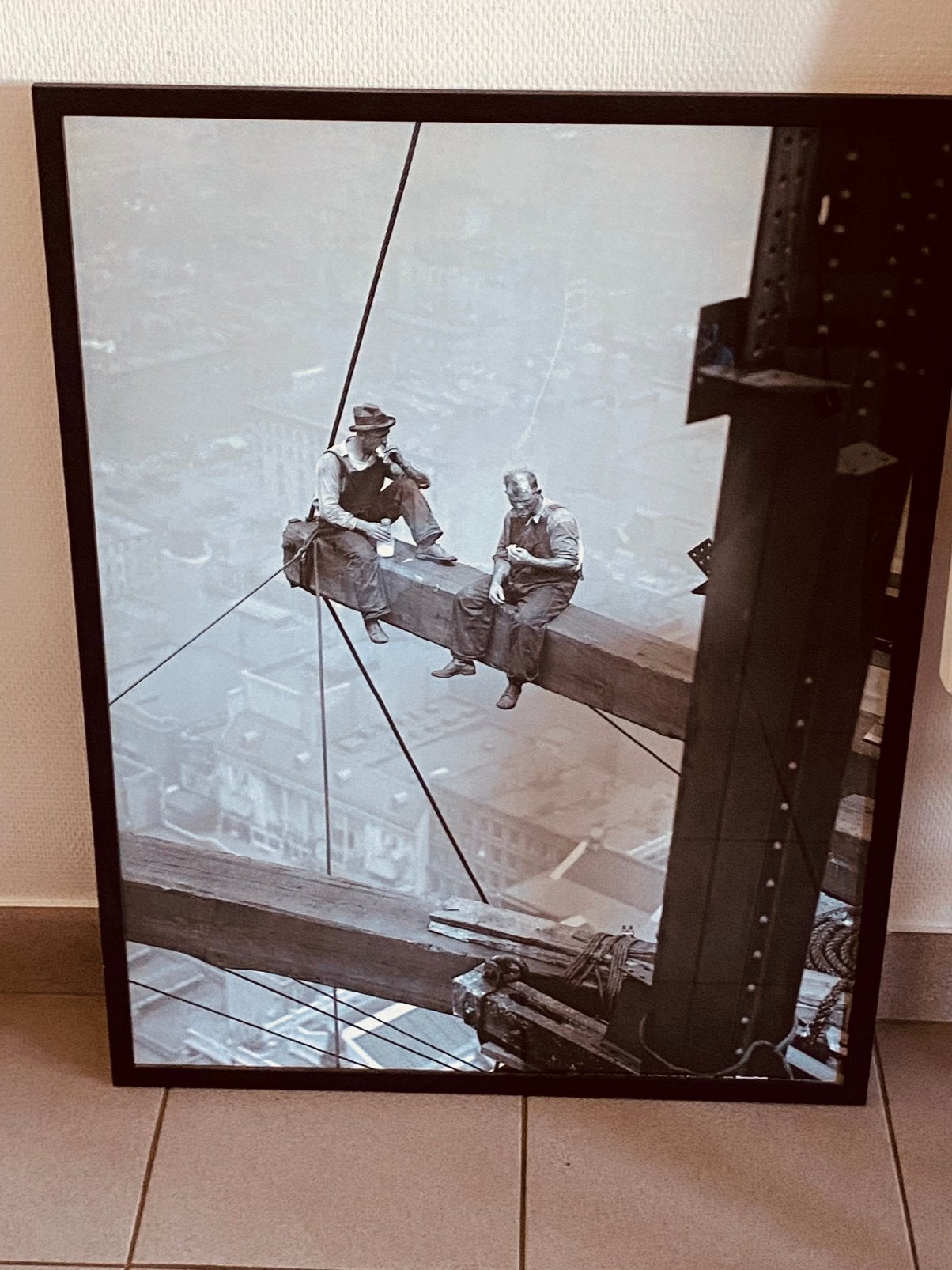 Tableau 70x90 New York vintage noir et blanc avec cadre noir, Comme neuf, Enlèvement, 50 à 75 cm, 75 – 100