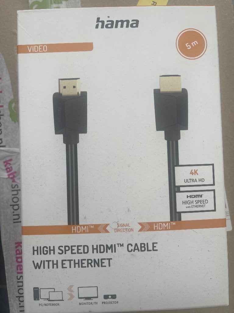 Câble HDMI 5 m - 4K haut débit + Ethernet - NOUVEAU, Enlèvement, Neuf