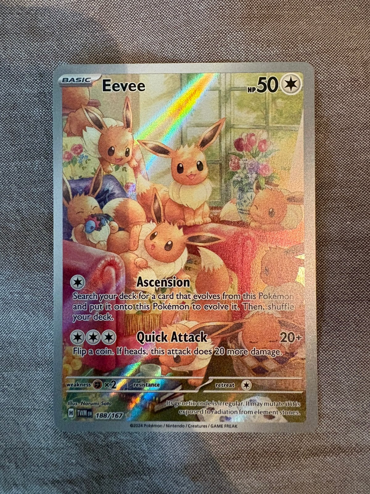 Eevee 188/167 - Twilight Masquerade - Pokémon, Ophalen of Verzenden, Zo goed als nieuw