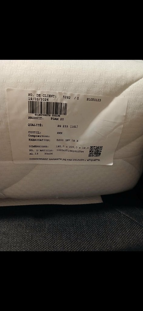 A vendre matelas 160×200, Ophalen, Zo goed als nieuw, Tweepersoons, Matras