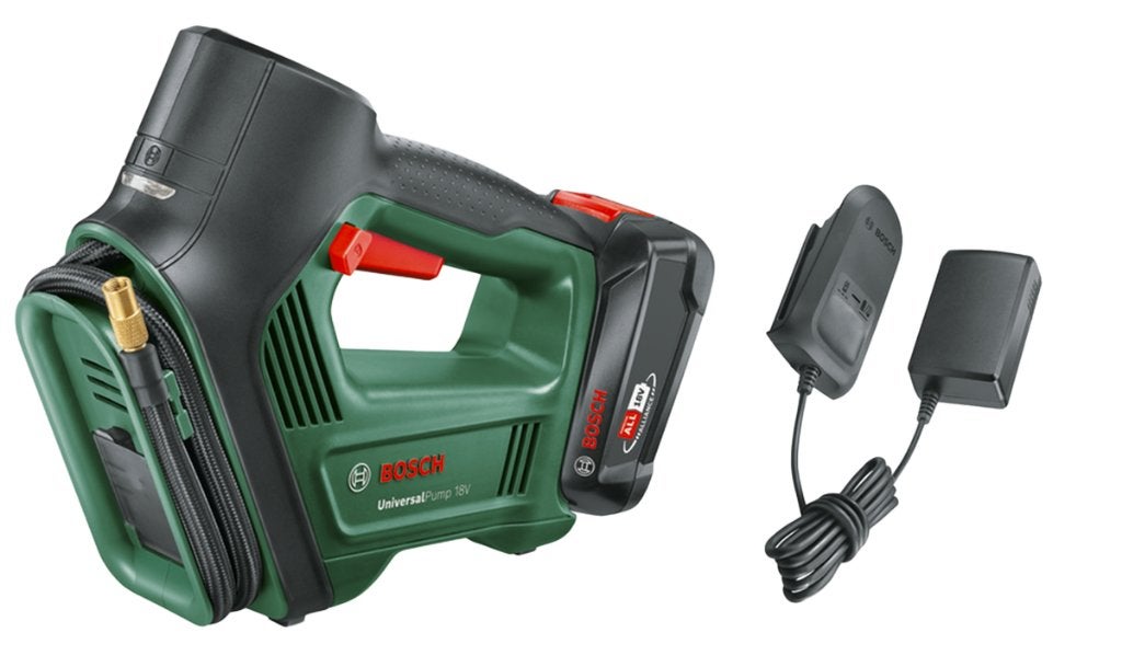 Bosch Accu pomp Universal Pump 18V met lader + batterij, Doe-het-zelf en Bouw, Compressors, Ophalen, 10 bar of meer, Zo goed als nieuw
