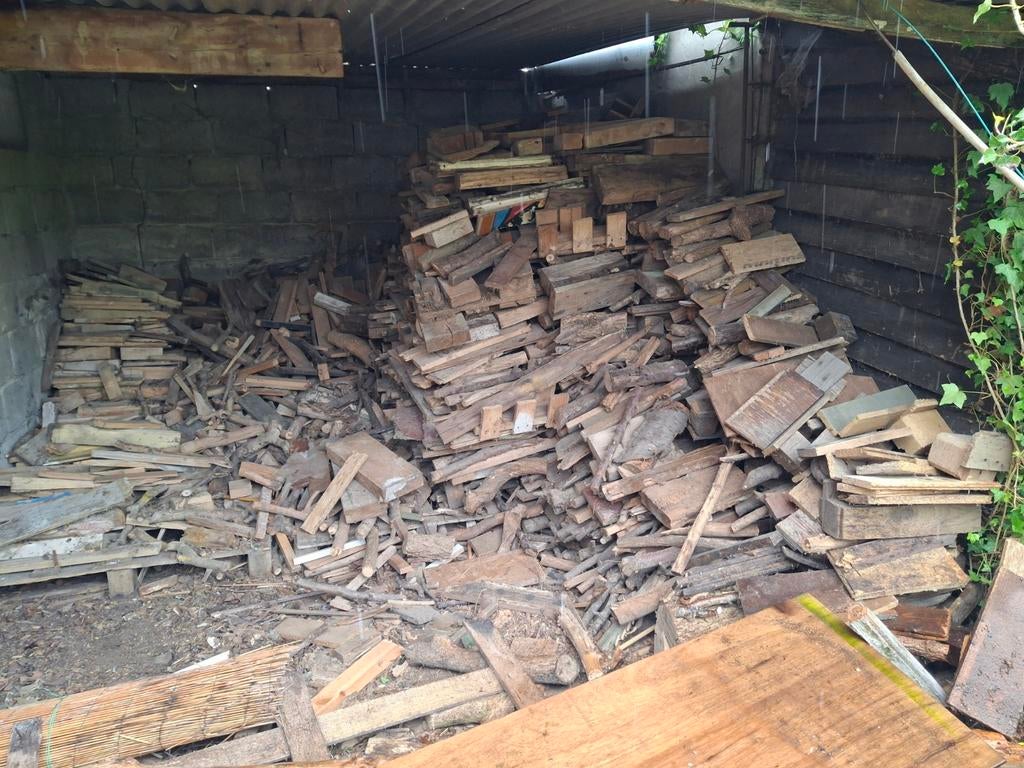 Brandhout +/- 6 kuub, Tuin en Terras, Brandhout, Ophalen