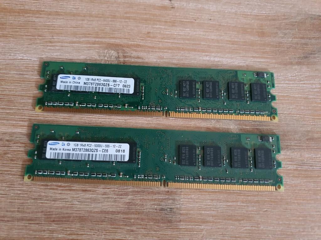 2x 1gb ddr2 samsung, Ophalen, DDR2
