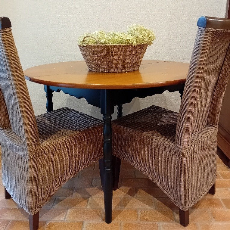 4 (of 6 x) rieten eetkamerstoelen, Maison & Meubles, Osier ou Rotin, Brun, Enlèvement, Utilisé