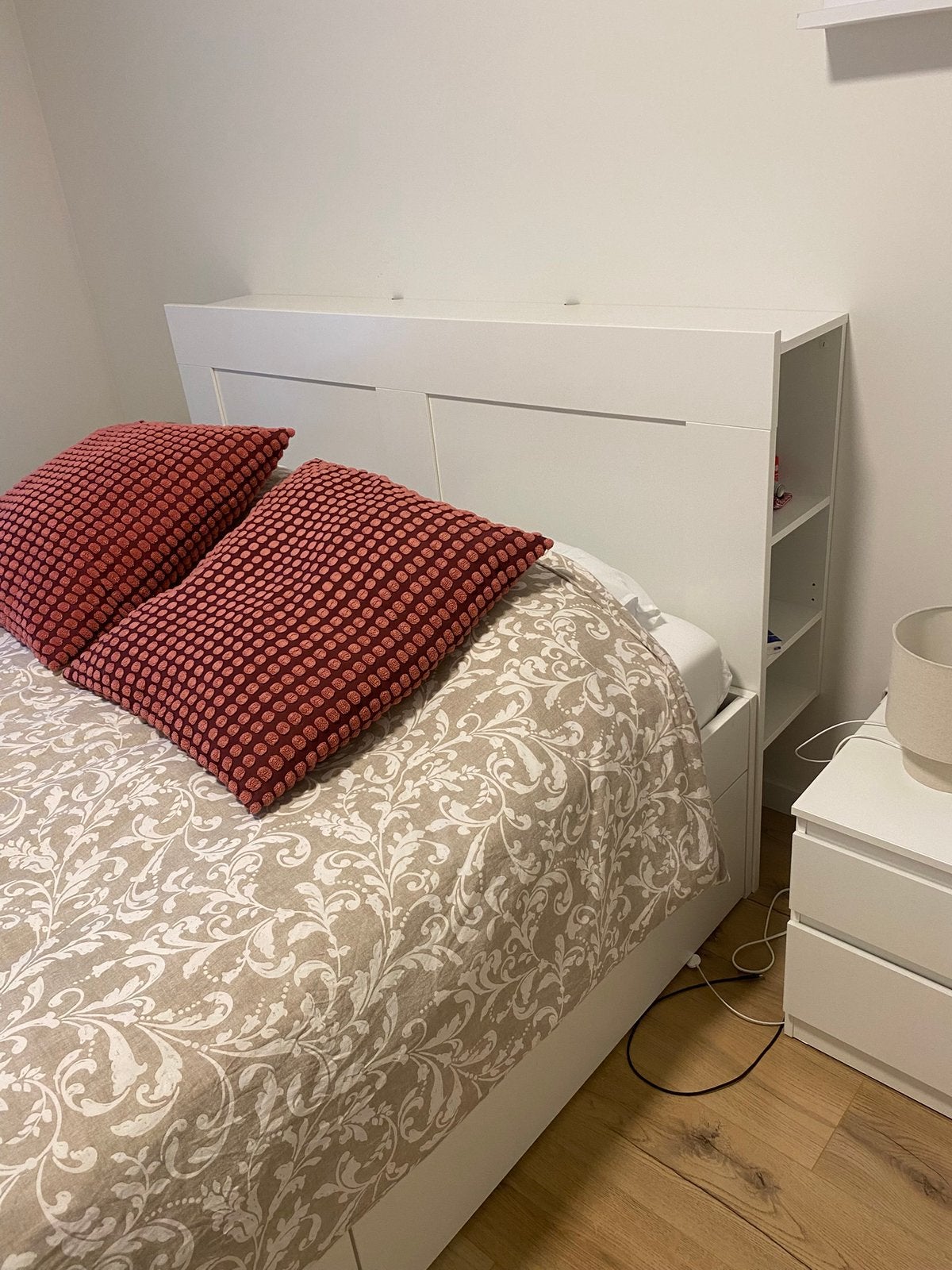 Hoofdeinde brimnes 2persoonsbed ikea, Enlèvement, Comme neuf, Deux personnes, Blanc