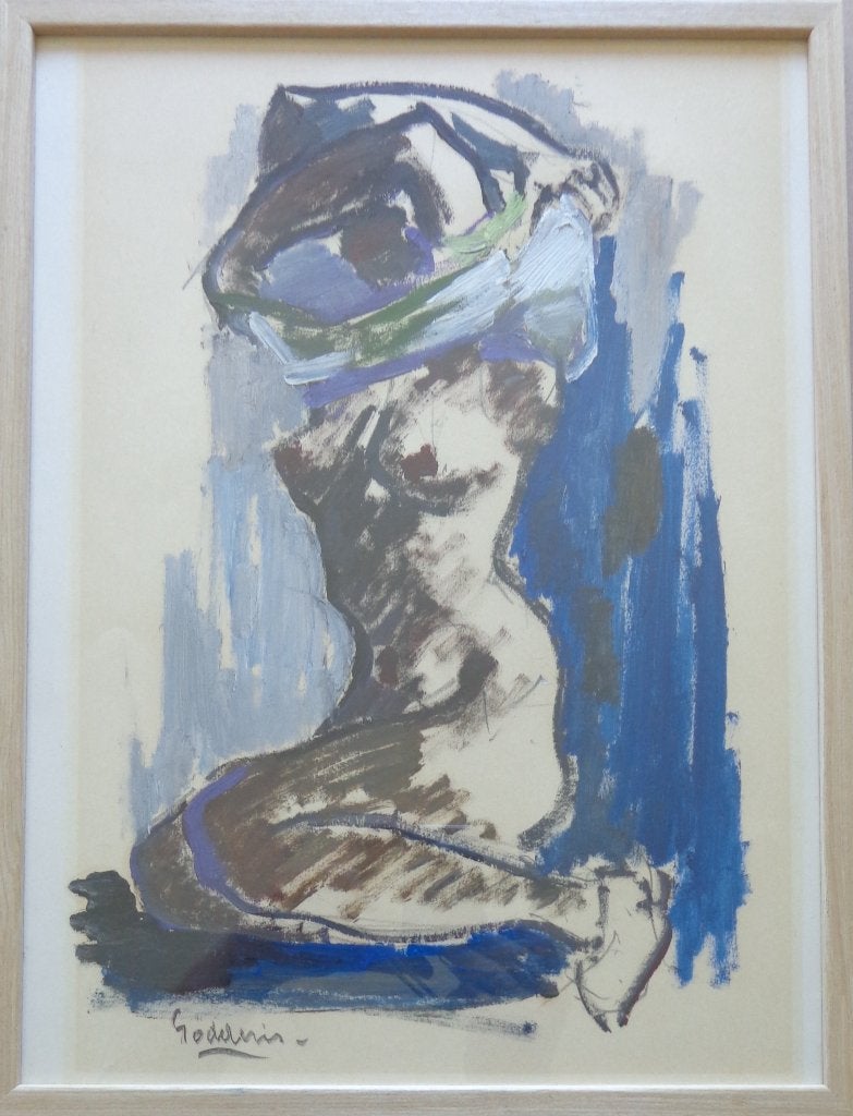 JACK GODDERIS / HALFNAAKTE VROUW / OLIEVERF / 42x32cm KADER, Enlèvement ou Envoi