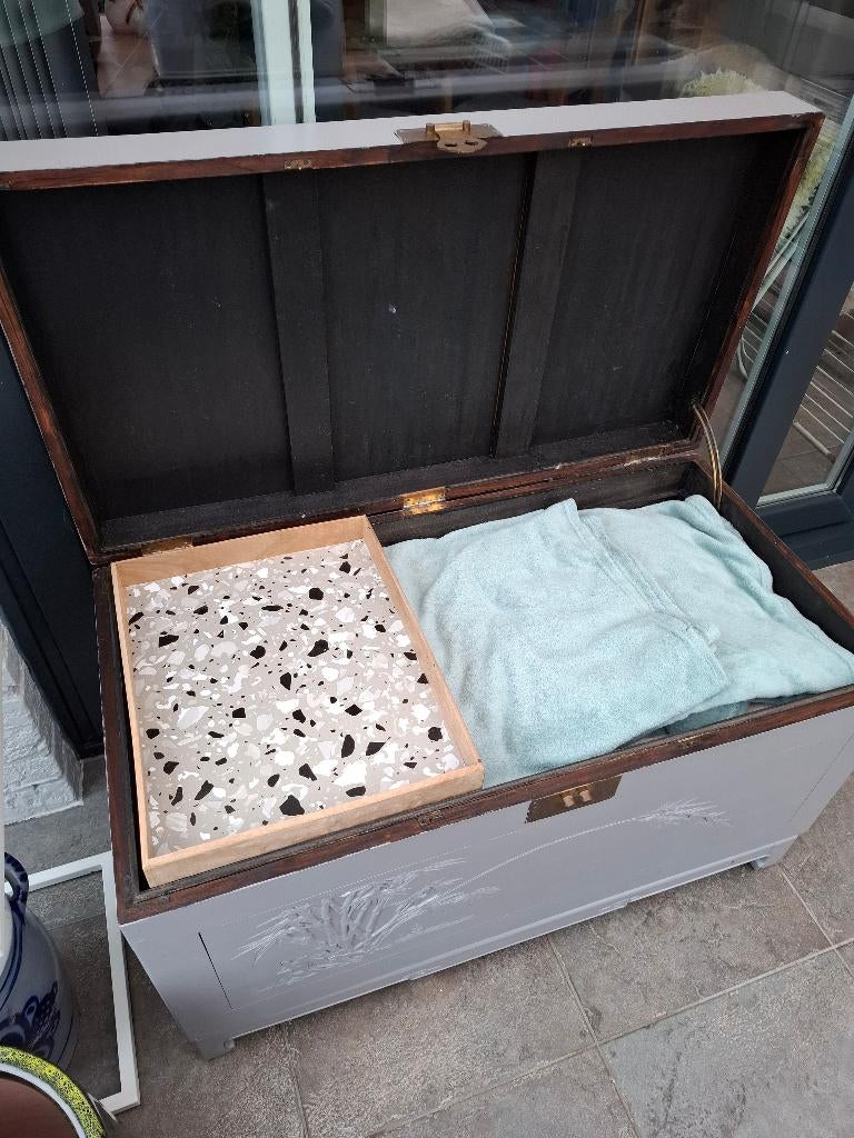 Houten opbergkist, Enlèvement, Utilisé, 50 à 75 cm, Autres essences de bois