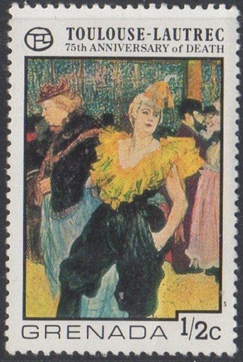 Grenada - 75e sterfdag van Henri de Toulouse-Lautrec - 1976, Enlèvement ou Envoi, Non oblitéré
