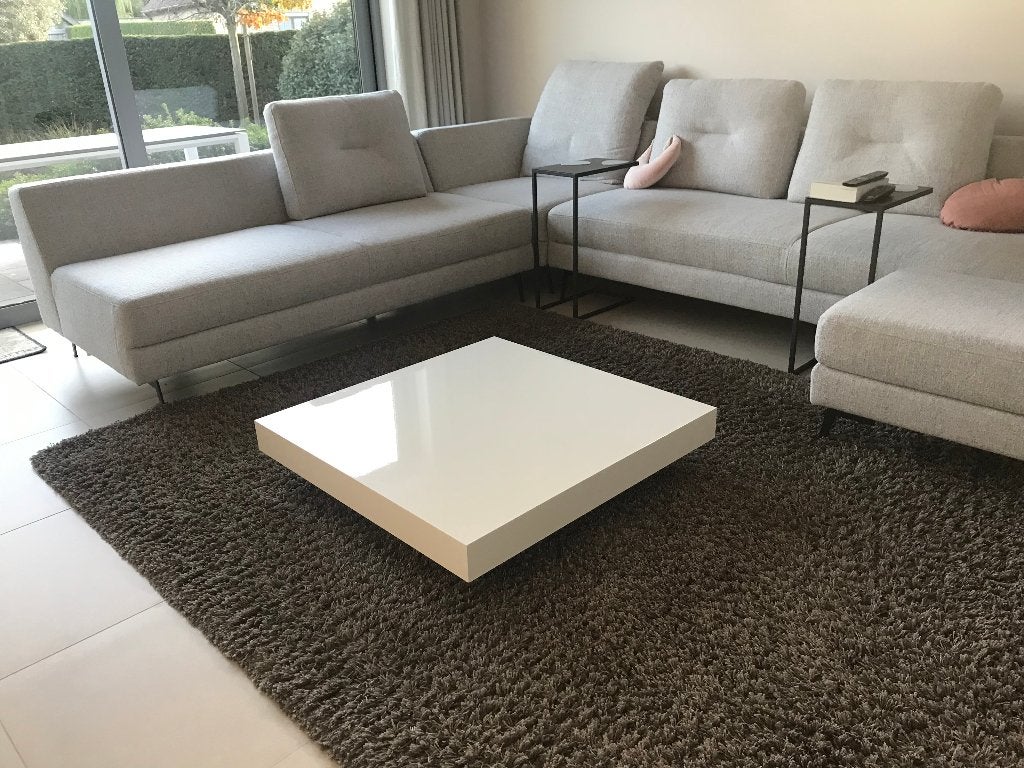 Mooie hoogglans salontafel van merk Natuzzi., Huis en Inrichting, Tafels | Salontafels, Ophalen, Gebruikt, 50 tot 100 cm, Vierkant