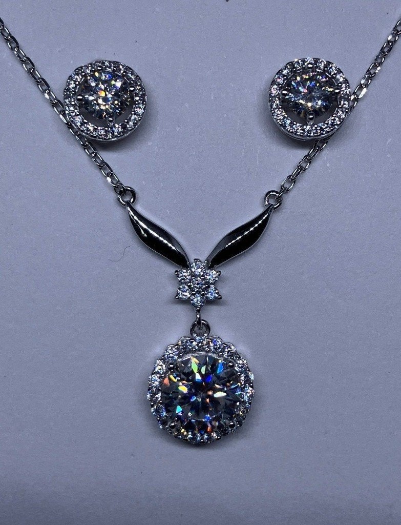 Zilveren Moissaniet lab made diamant Oorbellen & Ha, Ophalen of Verzenden, Nieuw, Zilver, Zilver