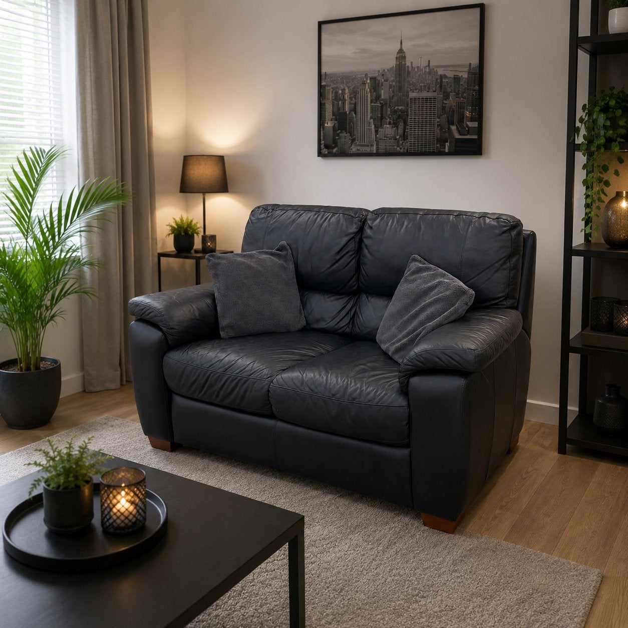 Livraison offerte – Canapé Sofa Salon noir, Ophalen, Gebruikt