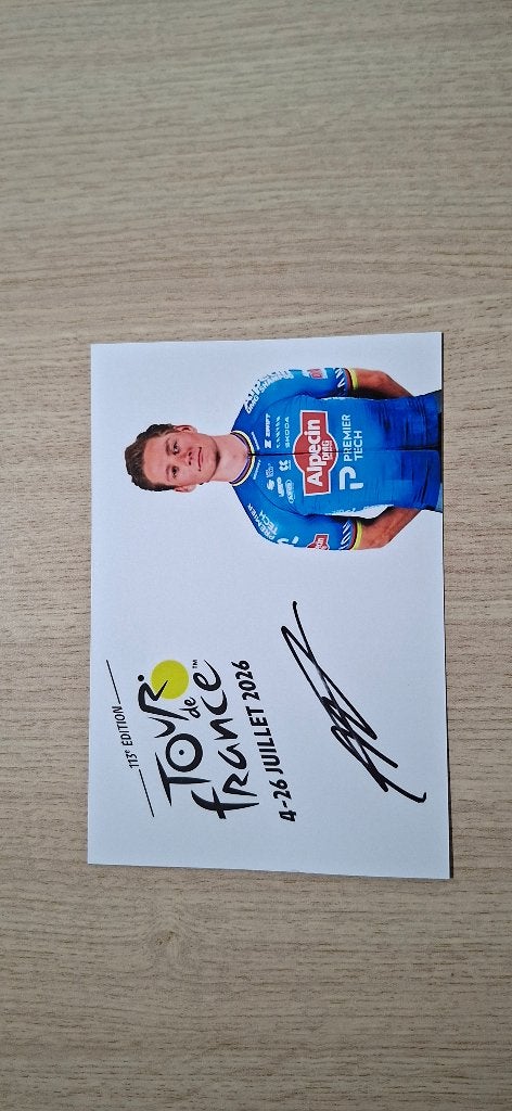 Mathieu van der Poel # Tour Foto met handtekening (print), Verzamelen, Sportartikelen en Voetbal, Verzenden, Nieuw, Overige typen