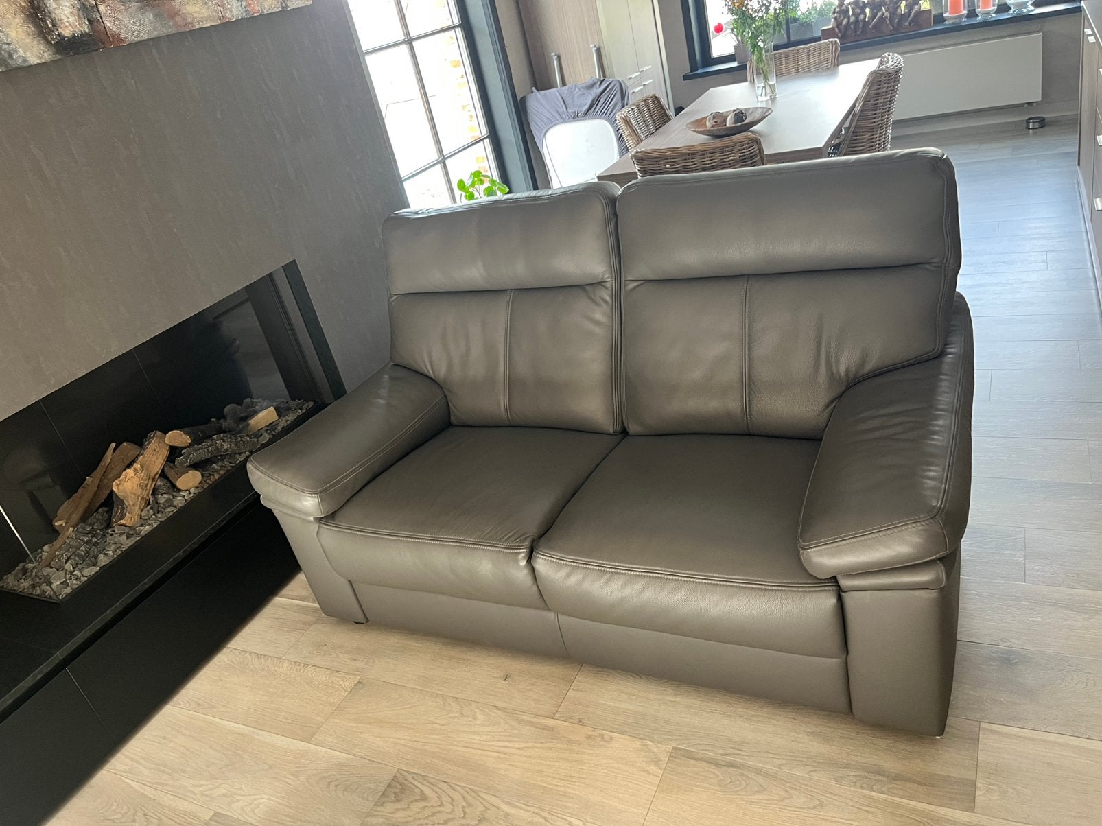 2 Lederen fauteuils., Ophalen, Gebruikt, Modern, Leer