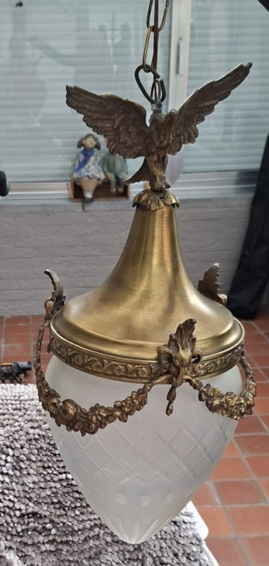 mooie oude bronzen lamp, Antiek en Kunst, Ophalen