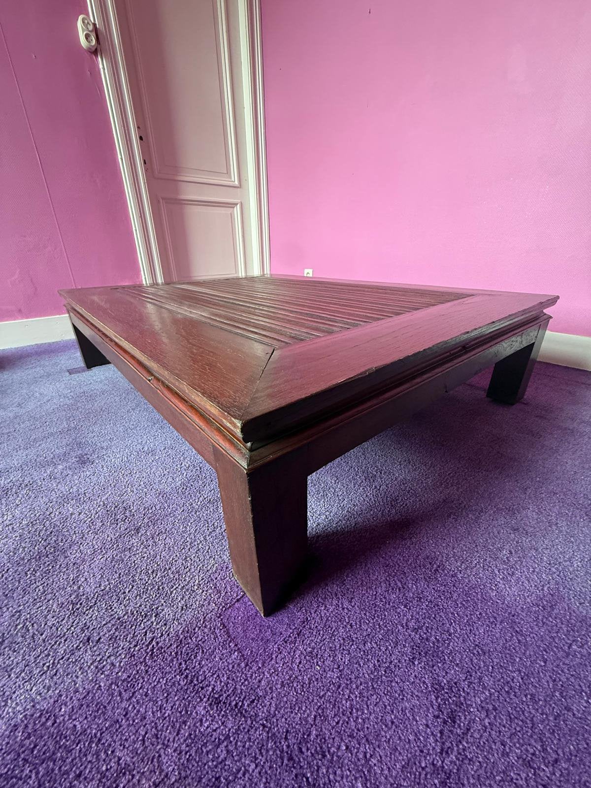 Bruine antieke houten tafel, Ophalen, Zo goed als nieuw