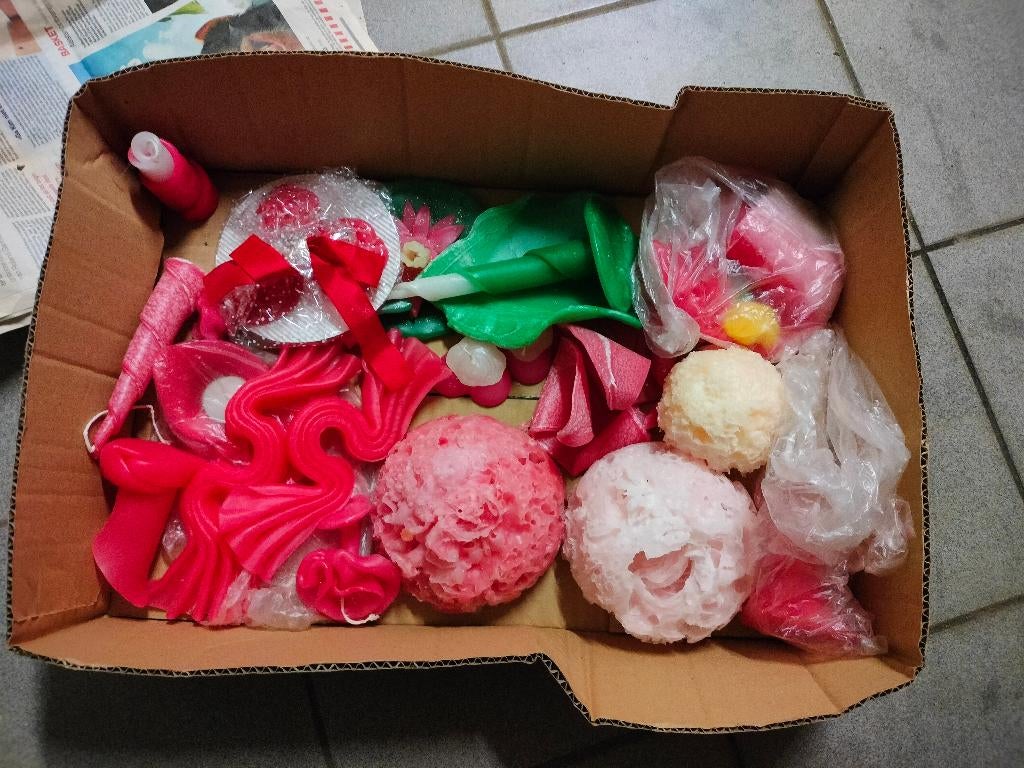 groot lot kaarsvet rose wit groen rood hart kaarsen mama, Enlèvement ou Envoi, Comme neuf, Vert