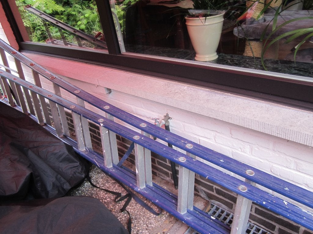 Aluminium uitschuifbare ladder – 2-delig (2x14 treden), Doe-het-zelf en Bouw, Ophalen, Gebruikt, Ladder, Opvouwbaar of Inschuifbaar