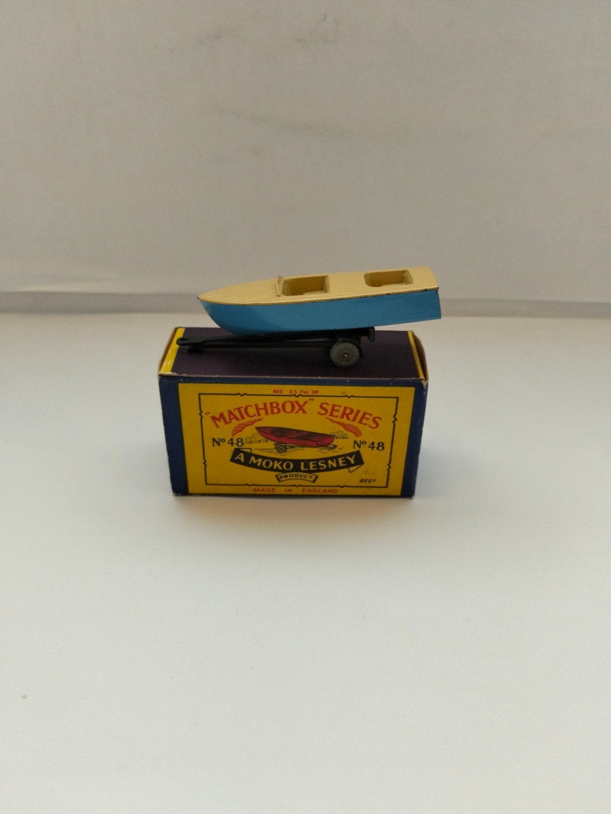 matchbox lesney nr48A Sportsman boat + trailer & B-box, Envoi