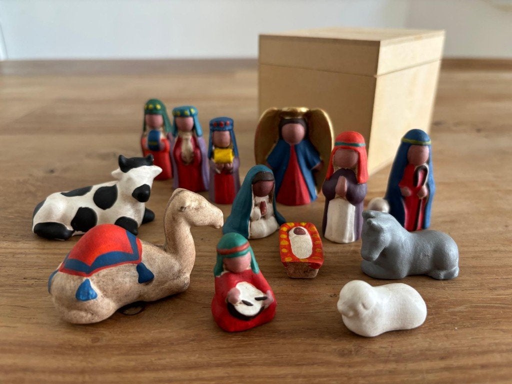 Mini crèche de Noël en céramique, Divers, Enlèvement, Neuf