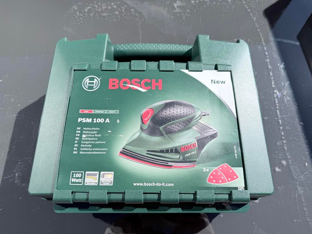 Bosch PSM 100 A Multischuurmachine 100W Incl 3 schuurvel, Ophalen of Verzenden, Nieuw, Minder dan 600 watt, Vlakschuurmachine