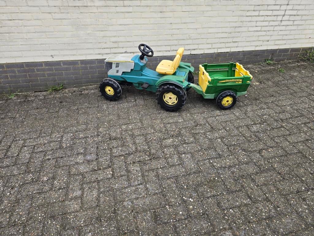 John deere kinder tractor met aanhangwagen, Ophalen of Verzenden