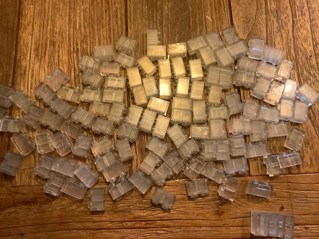 Lego blokjes 1x2 trans clear 115 stuks / 436-7, Enlèvement ou Envoi, Utilisé, Briques en vrac, Lego