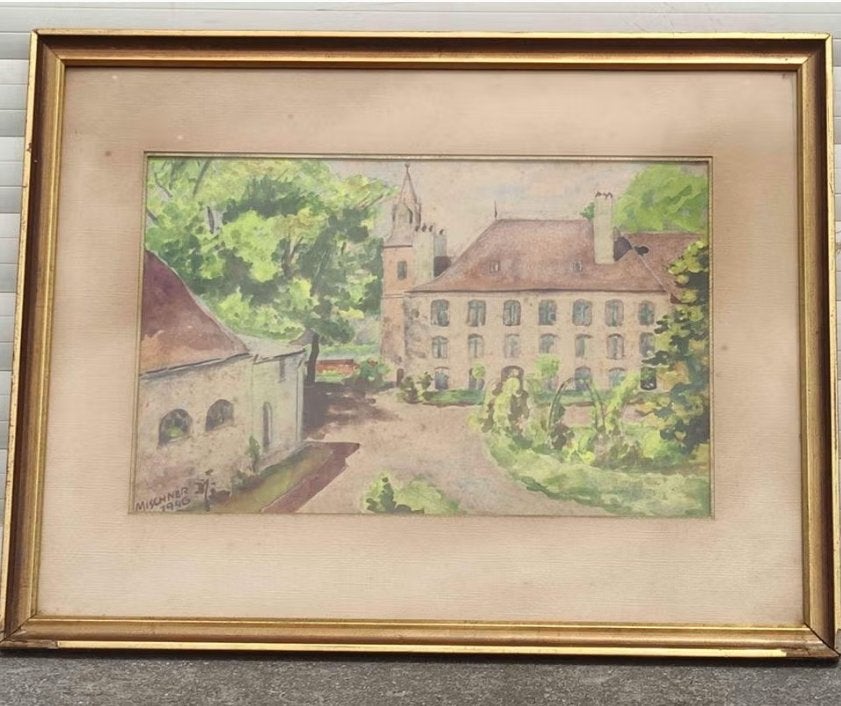 Aquarelle signe mischner 1946, Enlèvement ou Envoi, Aquarelle