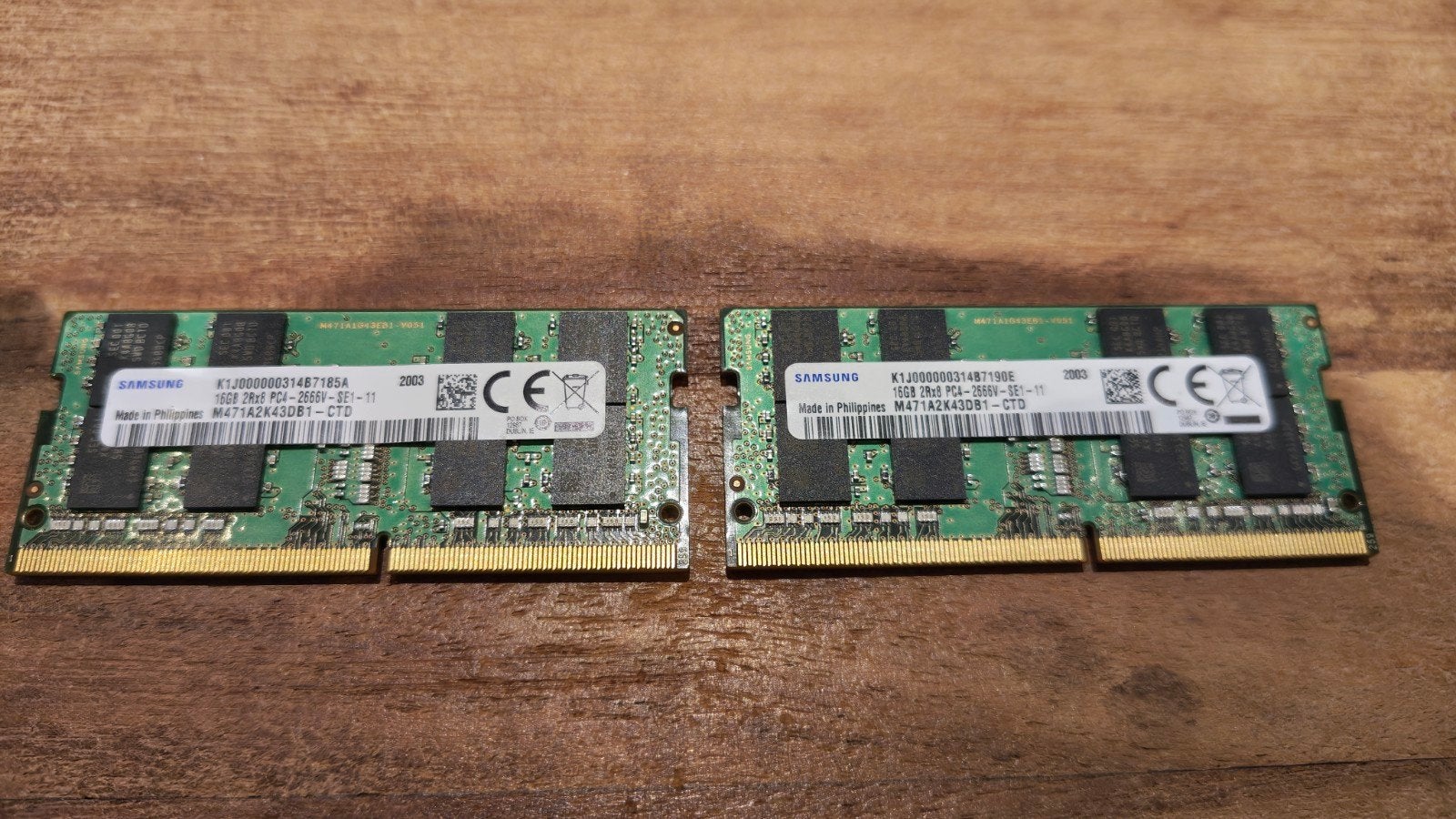 DDR4 32GB (2x16) 2666 SODIMM, Informatique & Logiciels, 32 GB, Enlèvement ou Envoi, DDR4, Comme neuf