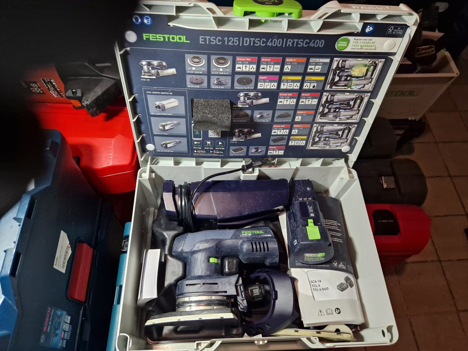 Festool DTSC 400 3 ,0 l Plus + Battreie + Chargeur  Coffre, Bricolage & Construction, Enlèvement, Comme neuf, 600 watts ou plus