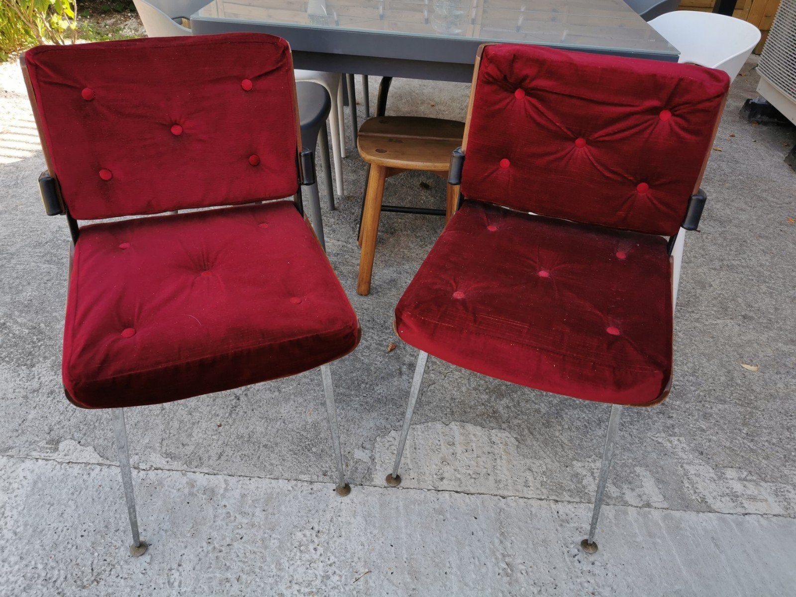 deux chaises vintage Alain Richard modèle 704, Enlèvement, Deux