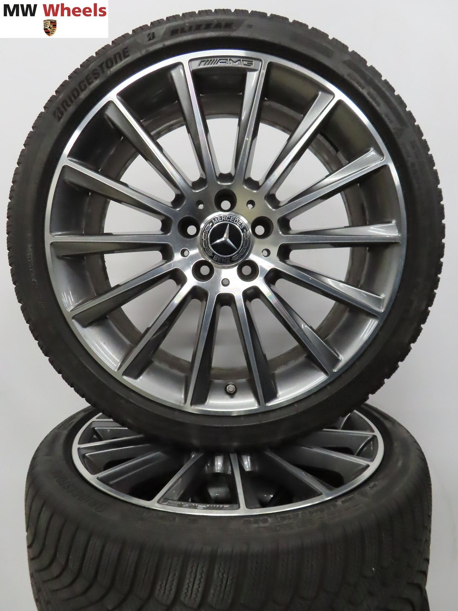 Mercedes C klasse W205 19 inch AMG velgen met winterbanden, Auto-onderdelen, Banden en Velgen, Banden en Velgen, Winterbanden
