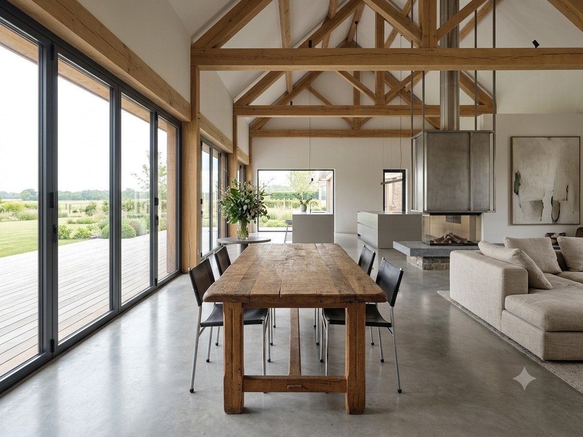 Belle table de ferme entièrement en chêne, Maison & Meubles, 150 à 200 cm, Cinq personnes ou plus, Comme neuf, 100 à 150 cm