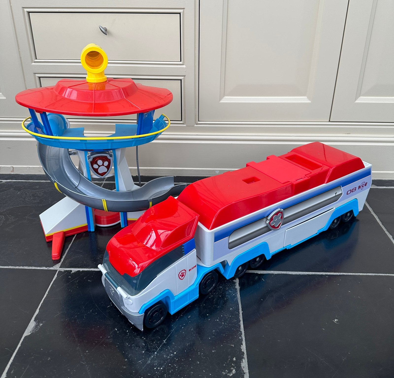 PAW Patrol Set: Uitkijktoren+PAW Patroller Vrachtwagen, Kinderen en Baby's, Ophalen, Gebruikt