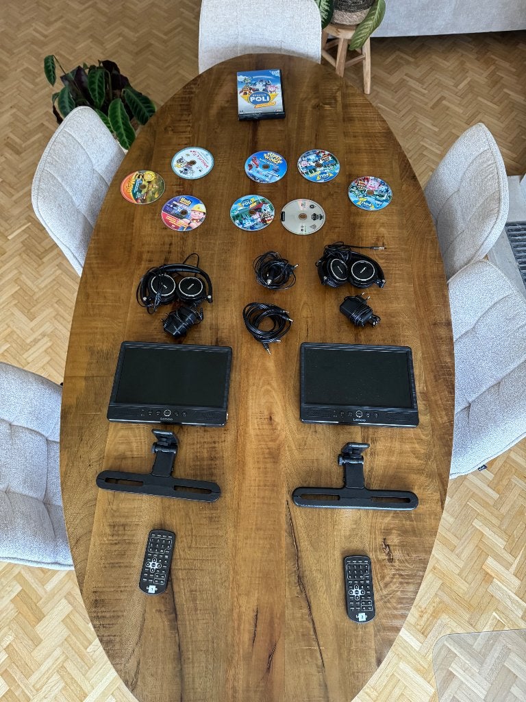 Lenco draagbare dvd-speler 10” dubbel scherm met koptelefoon, Audio, Tv en Foto, DVD spelers, Draagbaar, Zo goed als nieuw, Ophalen
