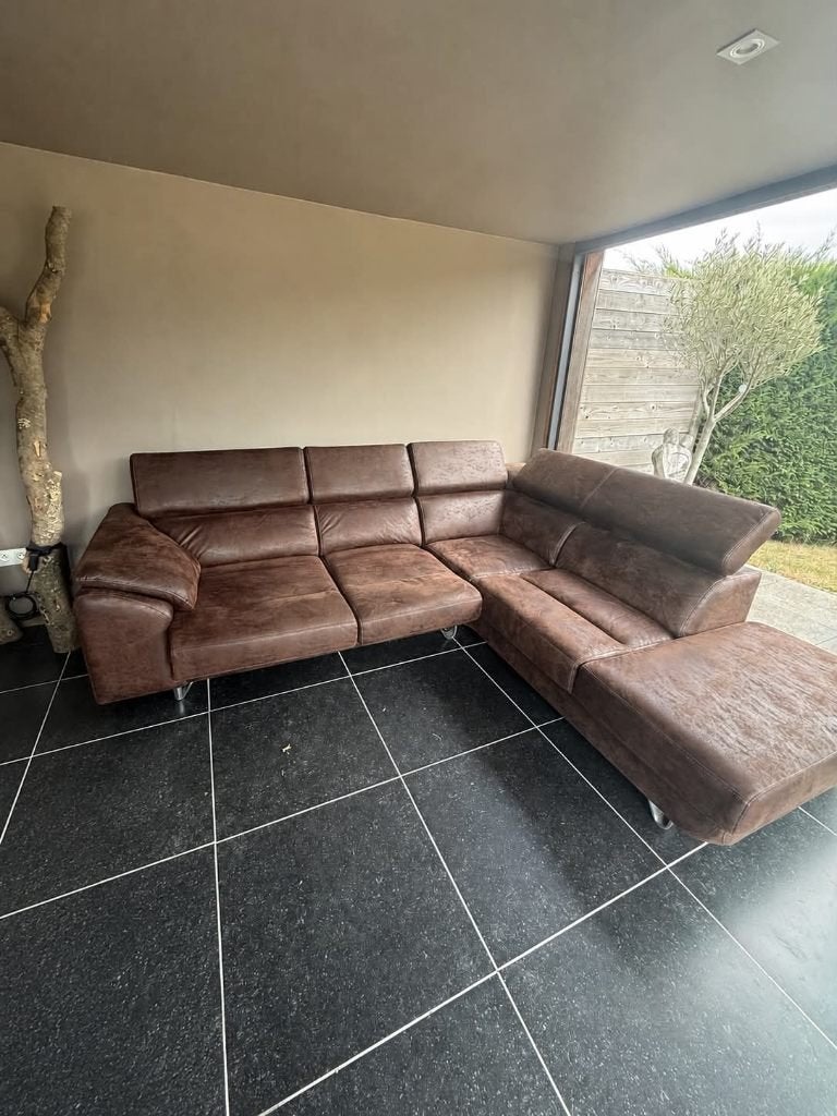 hoeksalon in micro leder henders&hazel halve prijs 1300 euro, Enlèvement, Comme neuf