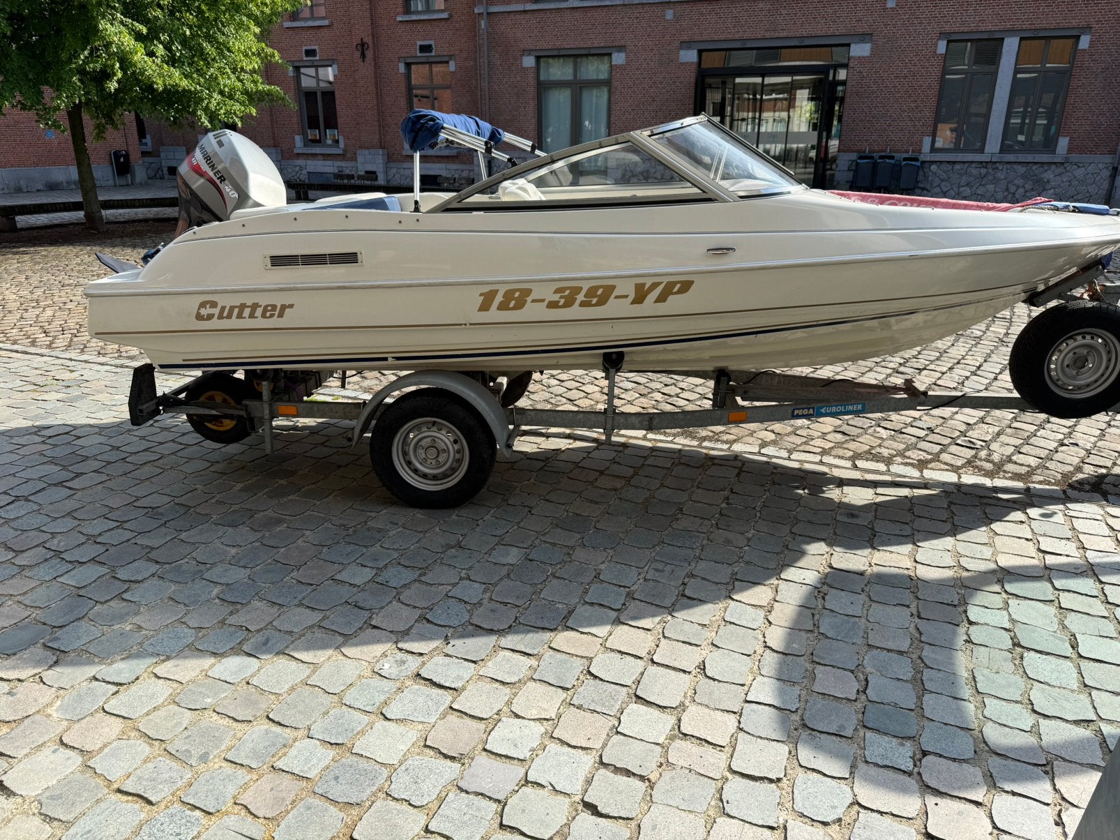 Speedboot cutter met aanhangwagen, Sports nautiques & Bateaux, Speedboat, Enlèvement, Comme neuf