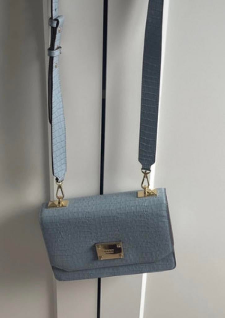 Nieuw tas croco baby blauwe DKNY, Envoi, Neuf, Bleu, Sac à main