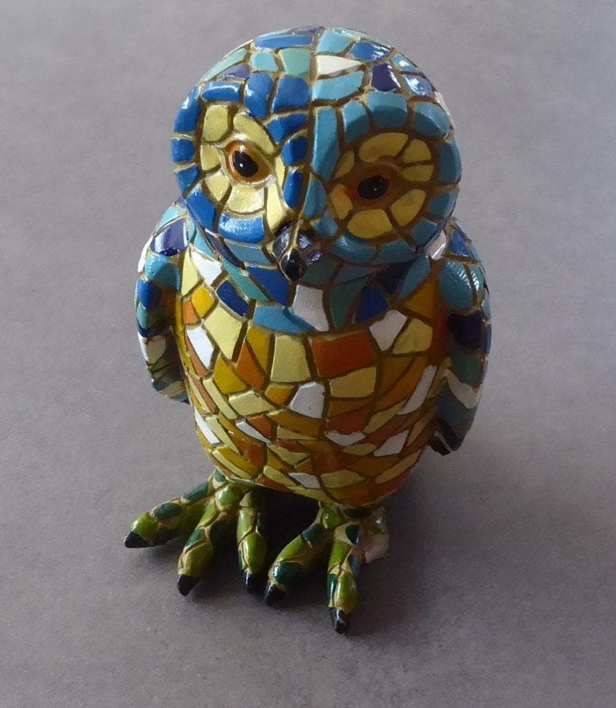 Petite chouette mosaïque - Hauteur : 12cm, Enlèvement ou Envoi, Utilisé