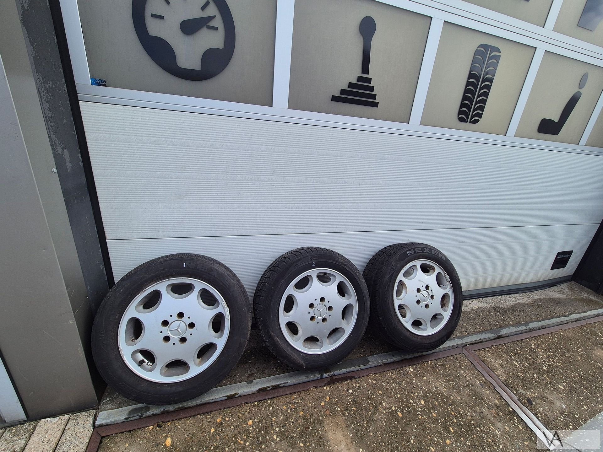Set 3 velgen Mercedes W124 e500 500e W129 16 inch 1244011402, Pneus et Jantes, Véhicule de tourisme, -, Utilisé
