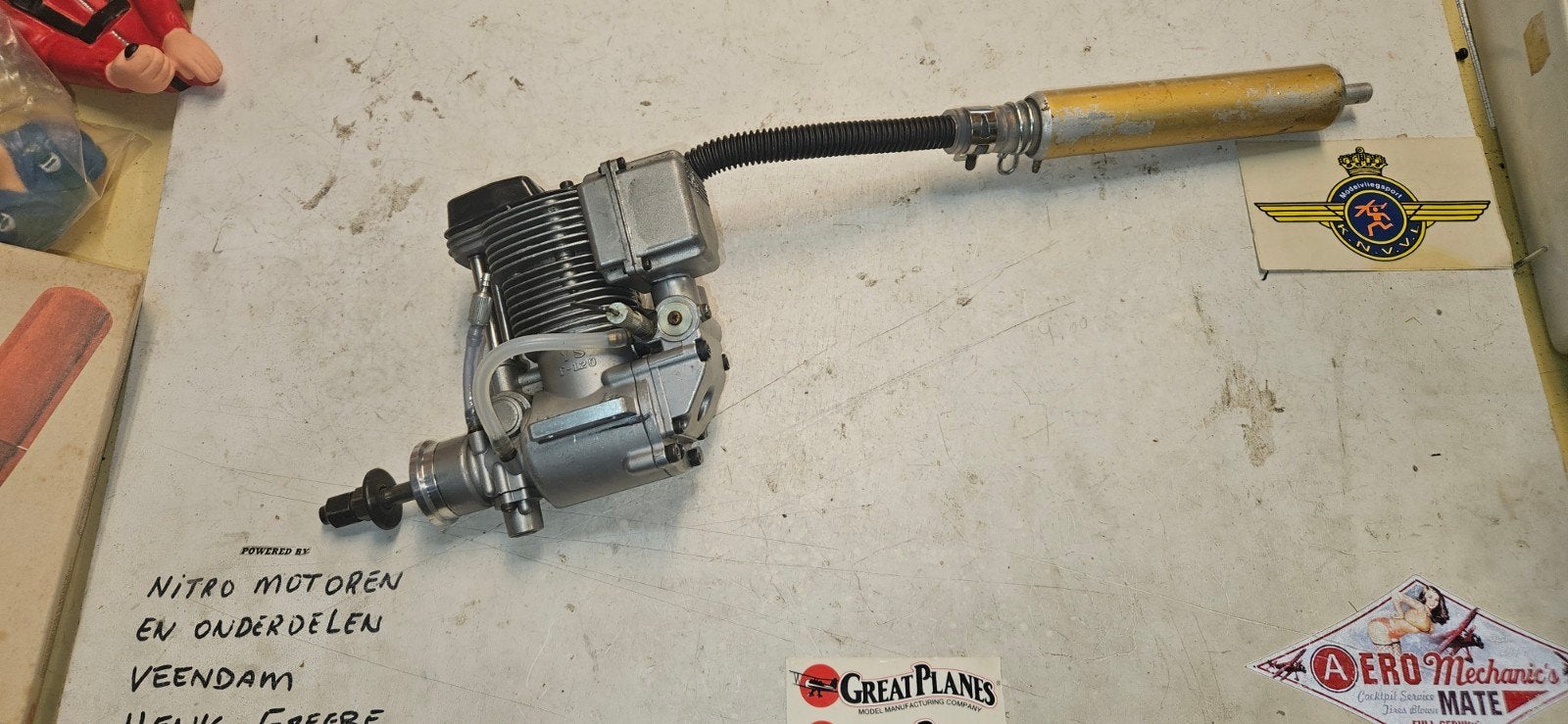 YS F-120 19.98cc Supercharged, Ophalen of Verzenden, Gebruikt, Nitro, RTF (Ready to Fly)