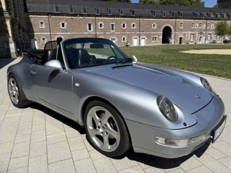 PORSCHE 993 Cabrio '95 - HANDGESCHAKELD - oldtimer., Auto's, Porsche, Achterwielaandrijving, Zwart, Cabriolet, Leder