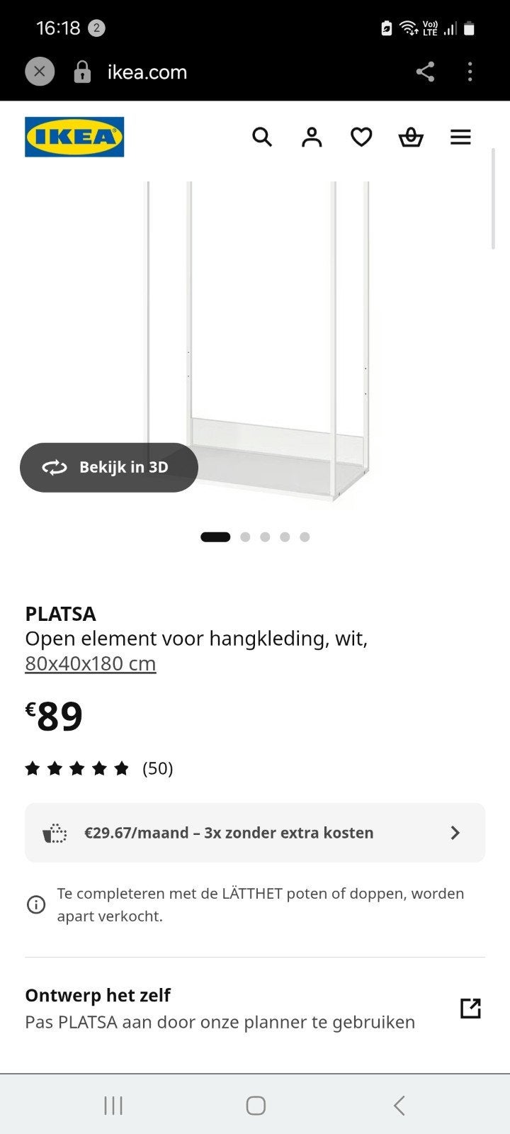 Portant à vêtements Platsa, Enlèvement