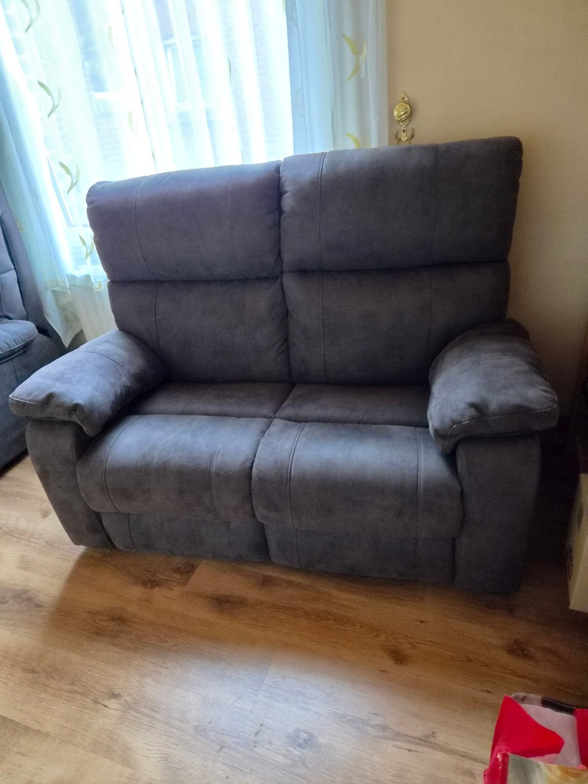 canapé 2 places gris/violet neuf, Moins de 75 cm, Moins de 150 cm, Banc droit, Comme neuf