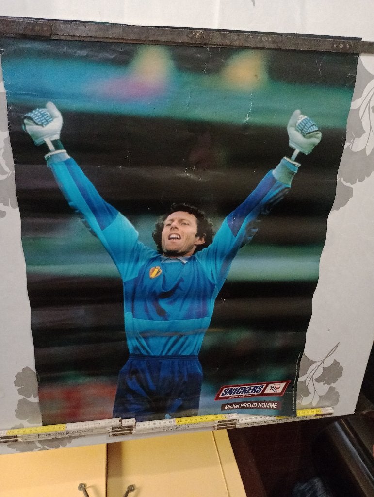 Vintage poster van Snickers Michel Preud'homme USA 94(48x66), Ophalen of Verzenden, Sport