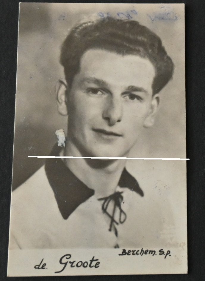 Berchem Sport Spelersfoto ' 40 / De Groote ( ? ), Verzenden, Gebruikt, Poster, Plaatje of Sticker