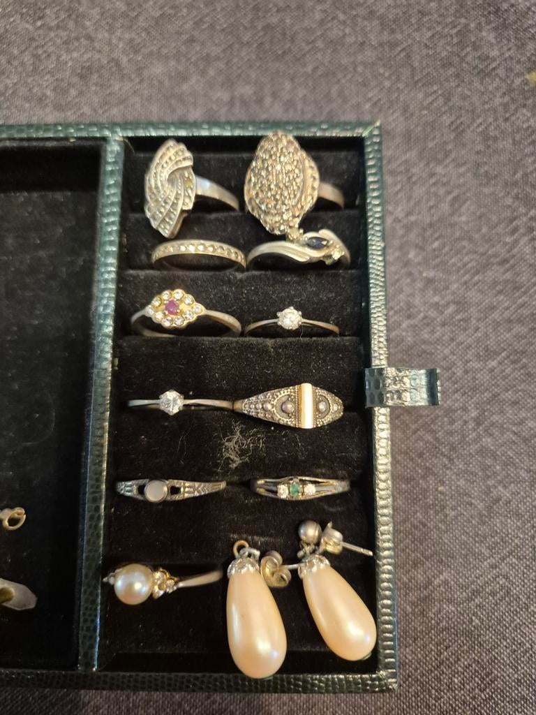 Oude ringen ringen juwelen art deco ? art nouveau ? lot, Ophalen of Verzenden, Zilver