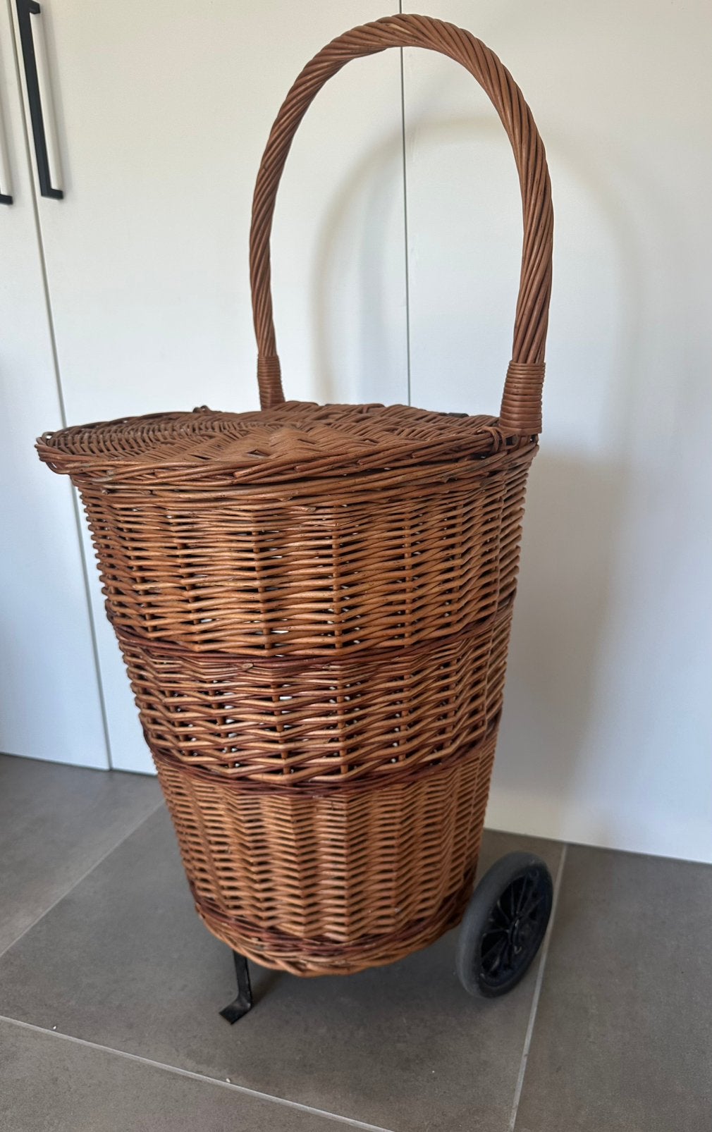 Rieten boodschappentrolly cady xxl, Handtassen en Accessoires, Ophalen, Zo goed als nieuw