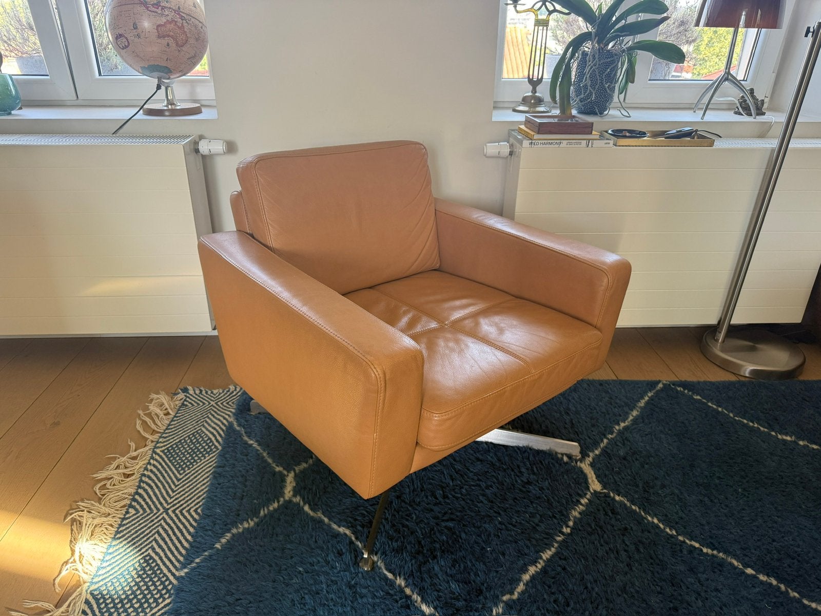 Fauteuil design scandinave en cuir Bolia, Utilisé, Scandinavian design, Enlèvement, Cuir