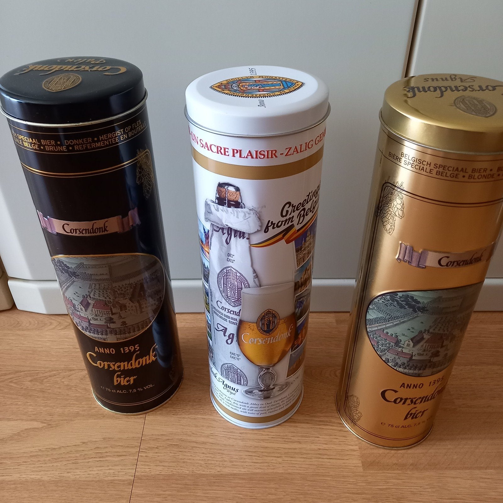 3 BLIKKEN BUSSEN VAN CORSENDONK BIER, Ophalen of Verzenden, Zo goed als nieuw, Overige typen, Overige merken