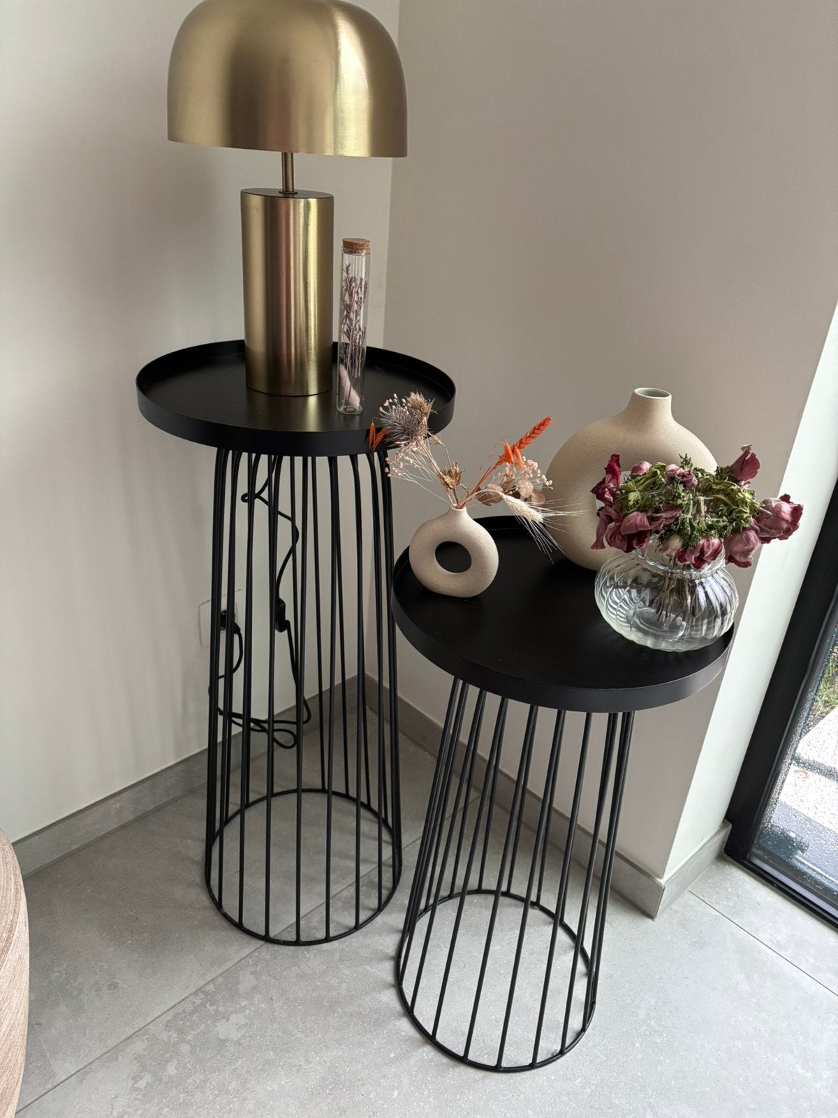 Kave Home bijzettafels (set van 2), Ophalen, Minder dan 55 cm, Metaal of Aluminium, Rond